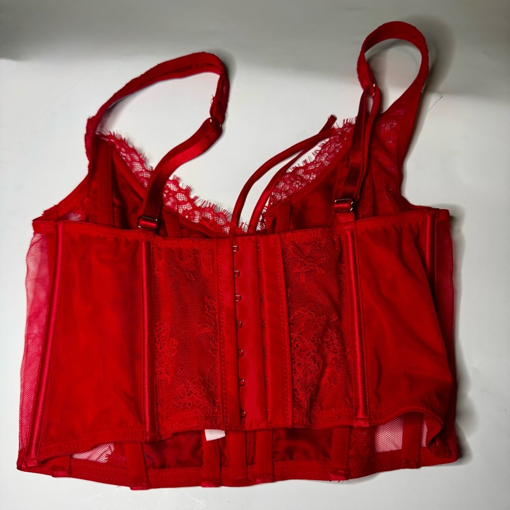 Victoria's Secret Red Lace Bustier Top - Picture 5 of 5